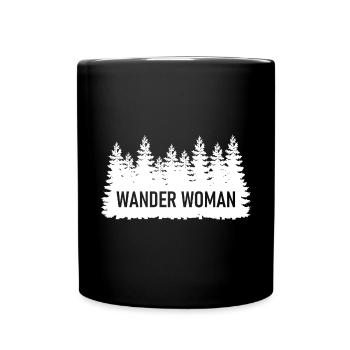 Wander Woman Herzschlag Wandern Berge Wanderwoman - Tasse einfarbig - Schwarz - Vorne
