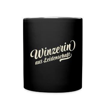 Winzerin aus Leidenschaft - Motivation und Erfolg - Tasse einfarbig - Schwarz - Vorne