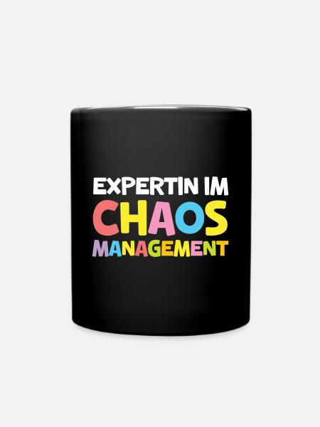 Kita Chaosmanagement Expertin Erzieherin - Tasse einfarbig - Schwarz