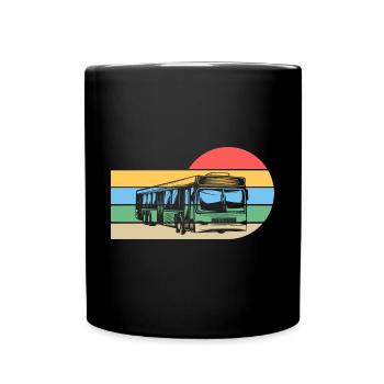 Busfahrer Bus - Tasse einfarbig - Schwarz - Vorne