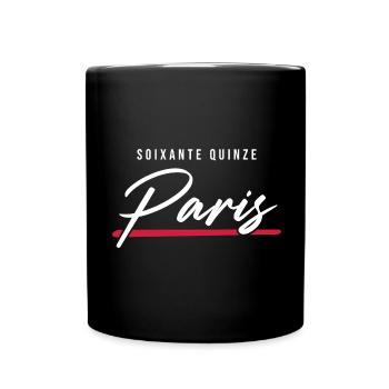Paris 75 Frankreich Kennzeichen - Tasse einfarbig - Schwarz - Vorne