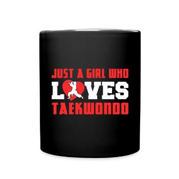 TKD Korean Martial Arts Tae Kwon - Tasse einfarbig - Schwarz - Vorne