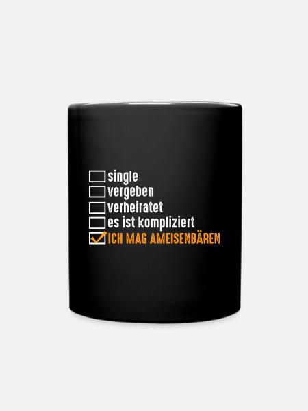 Ameisenbär - Tasse einfarbig - Schwarz
