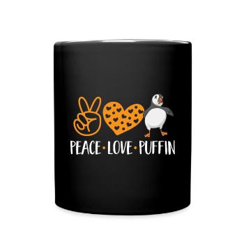 puffin puffin auke birds Lunde - Full Colour Mug - black - Front