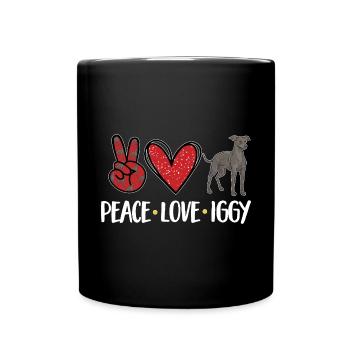 Italienischer Windspiel Windhund Hunde - Tasse einfarbig - Schwarz - Vorne