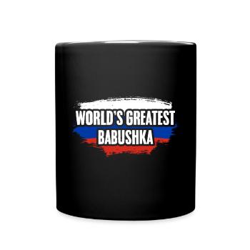 Russian Flag Awesome World's Greatest Babushka A - Full Colour Mug - black - Front