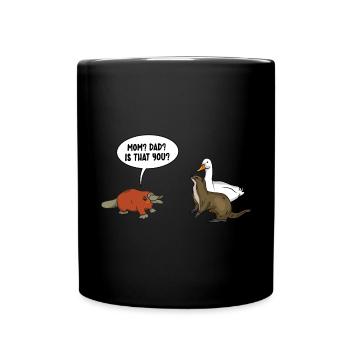 Platypus Schnabeltier - Tasse einfarbig - Schwarz - Vorne