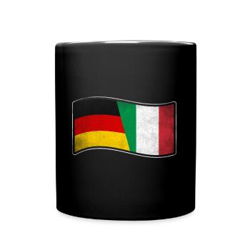 Italien Design für stolze Deutsch-Italiener - Tasse einfarbig - Schwarz - Vorne