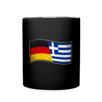 Griechenland Design für stolze Deutsch-Griechen - Tasse einfarbig - Schwarz - Vorne