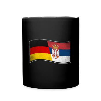 Serbien Design für stolze Deutsch-Serben - Tasse einfarbig - Schwarz - Vorne