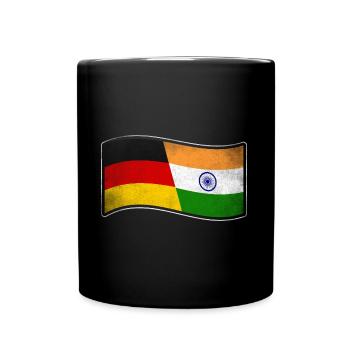 Indien Design für stolze Deutsch-Inder - Tasse einfarbig - Schwarz - Vorne