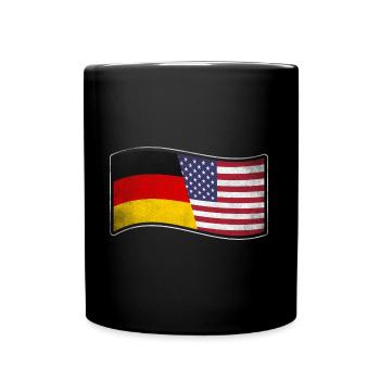 USA Design für stolze Deutsch-Amerikaner - Tasse einfarbig - Schwarz - Vorne