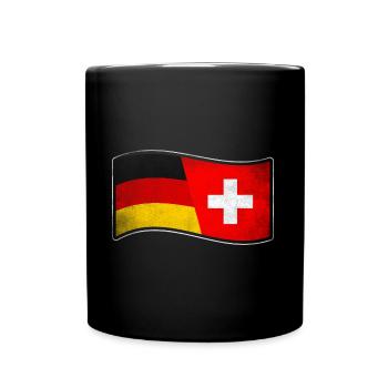 Schweiz Design für stolze Deutsch-Schweizer - Tasse einfarbig - Schwarz - Vorne