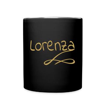 Geschenk für lorenza - Tasse einfarbig - Schwarz - Vorne