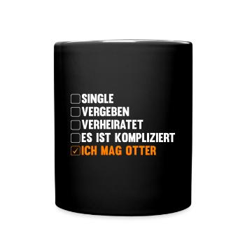 Seeotter Fischotter Otter - Tasse einfarbig - Schwarz - Vorne