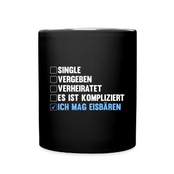 Eisbär Eisbären - Tasse einfarbig - Schwarz - Vorne