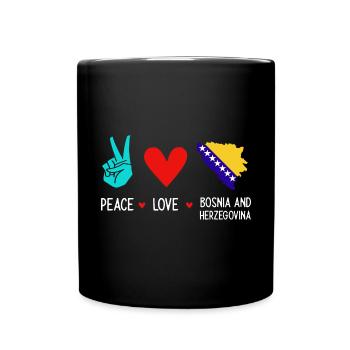 Bosnien und Herzegowina Flagge Bosnien - Tasse einfarbig - Schwarz - Vorne