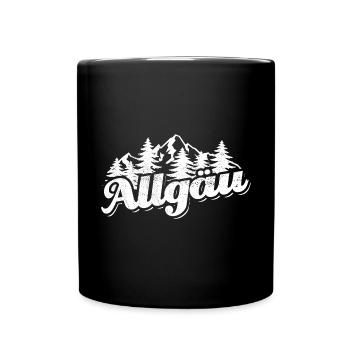 Allgäu - Wald und Berge Wandern Erholung - Tasse einfarbig - Schwarz - Vorne