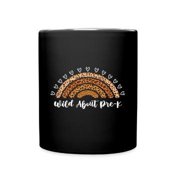 Wild About Pre-K Lehrer Schule Pre-K Tier Drucken - Tasse einfarbig - Schwarz - Vorne