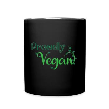Veganes Pflanzendesign für stolze Veganer - Tasse einfarbig - Schwarz - Vorne