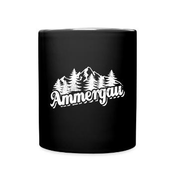 Ammergau - Wald und Berge Wandern Erholung - Tasse einfarbig - Schwarz - Vorne