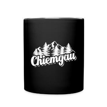 Chiemgau - Wald und Berge Wandern Erholung - Tasse einfarbig - Schwarz - Vorne