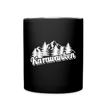 Karawanken - Wald und Berge Wandern Erholung - Tasse einfarbig - Schwarz - Vorne