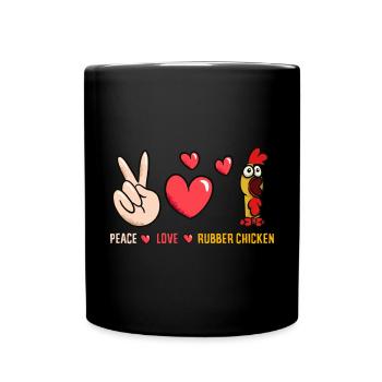 Rubber Chicken Costume Toy Rubber Chicken - Full Colour Mug - black - Front