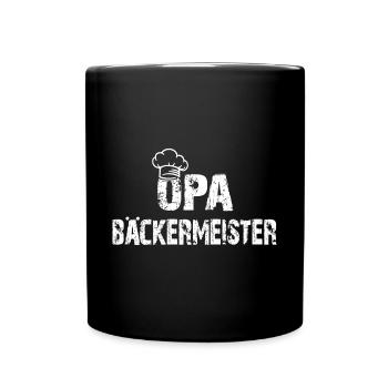 Opa ist Bäckermeister mit Bäckermütze - Tasse einfarbig - Schwarz - Vorne