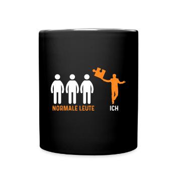 Puzzlefan Puzzler Puzzleteile Puzzle - Tasse einfarbig - Schwarz - Vorne