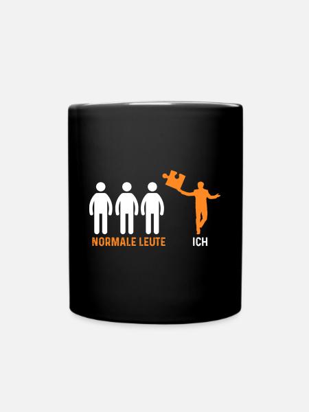 Puzzlefan Puzzler Puzzleteile Puzzle - Tasse einfarbig - Schwarz