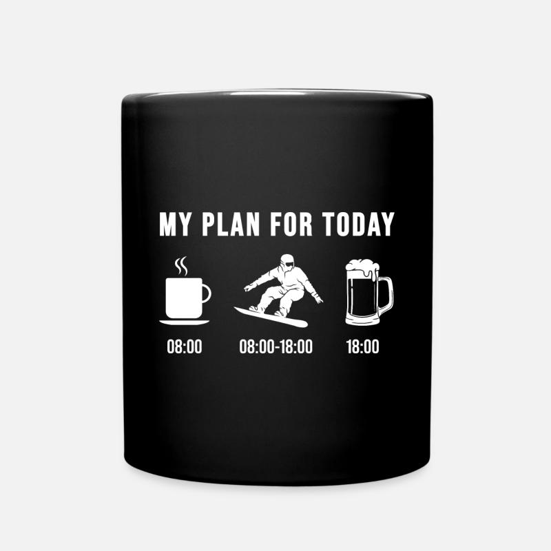 Snowboard saut en snowboard vacances en snowboard - Mug uni - noir