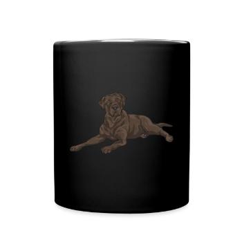 Chien Labrador Retriever chocolat - Mug uni - noir - Devant