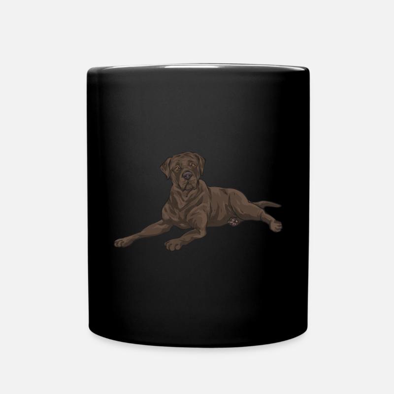 Chocolate Labrador Retriever Dog - Full Colour Mug - black