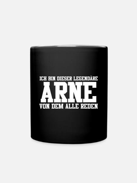 Arne Name Design - Tasse einfarbig - Schwarz