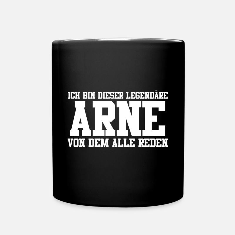 Arne Name Design - Tasse einfarbig - Schwarz