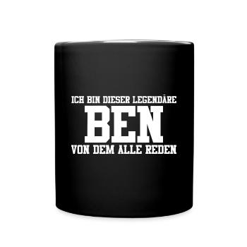 Ben Name Design - Tasse einfarbig - Schwarz - Vorne