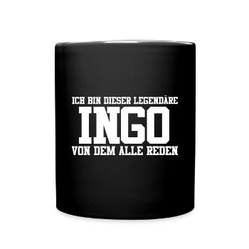 Ingo Name Design - Tasse einfarbig - Schwarz - Vorne