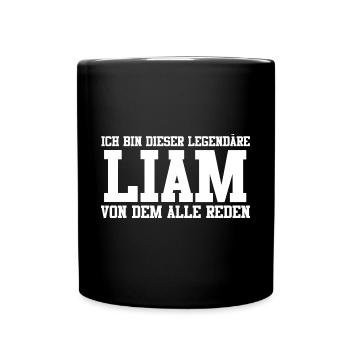 Liam Name Design - Tasse einfarbig - Schwarz - Vorne