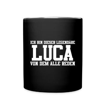 Luca Name Design - Tasse einfarbig - Schwarz - Vorne