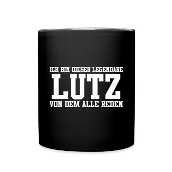 Lutz Name Design - Tasse einfarbig - Schwarz - Vorne