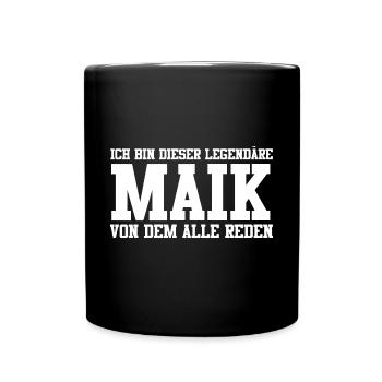 Maik Name Design - Tasse einfarbig - Schwarz - Vorne