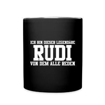 Rudi Name Design - Tasse einfarbig - Schwarz - Vorne