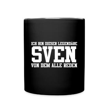 Sven Name Design - Tasse einfarbig - Schwarz - Vorne