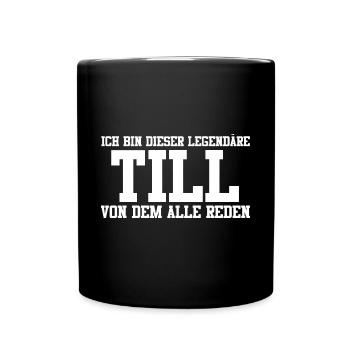 Till Name Design - Tasse einfarbig - Schwarz - Vorne