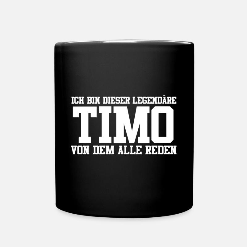 Timo Name Design - Tasse einfarbig - Schwarz