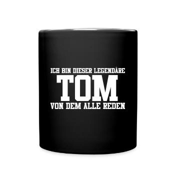Tom Name Design - Tasse einfarbig - Schwarz - Vorne