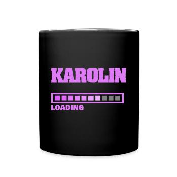 Karolin als Baby - Tasse einfarbig - Schwarz - Vorne