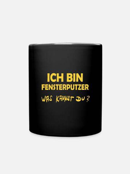 Beruf Fensterputzer - Tasse einfarbig - Schwarz