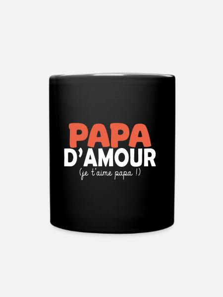 papa d amour je t aime papa - Mug uni - noir
